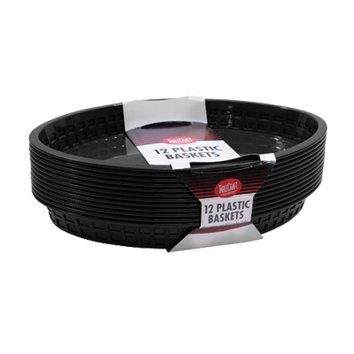 BASKET FASTFOOD OVAL BLACK (12PK)