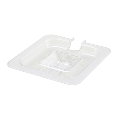 COVER PAN 1/6 NOTCHED W/HANDLE CLEAR