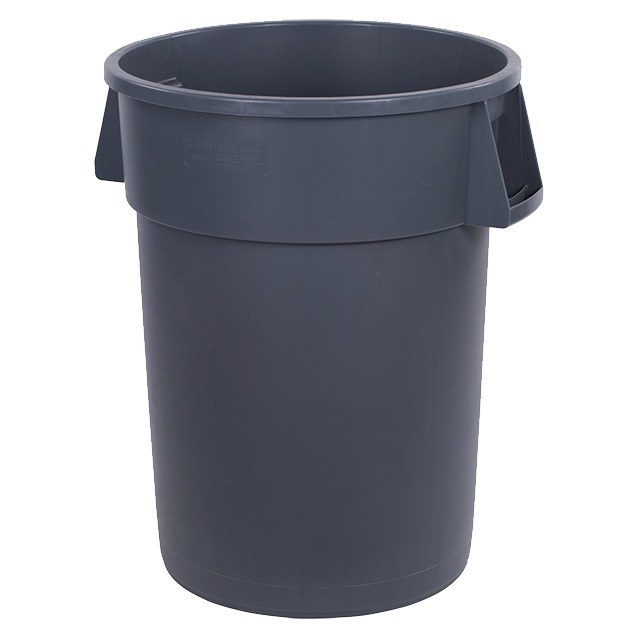 CONTAINER WASTE 44 GAL GRAY ROUND