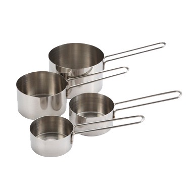 MEASURING CUP SET 4 PC SS INCLUDES: 1/4,1/3,1/2,& 1 CUP