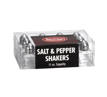 SHAKER SALT & PEPPER .5oz CUBE GLASS (12/PK)