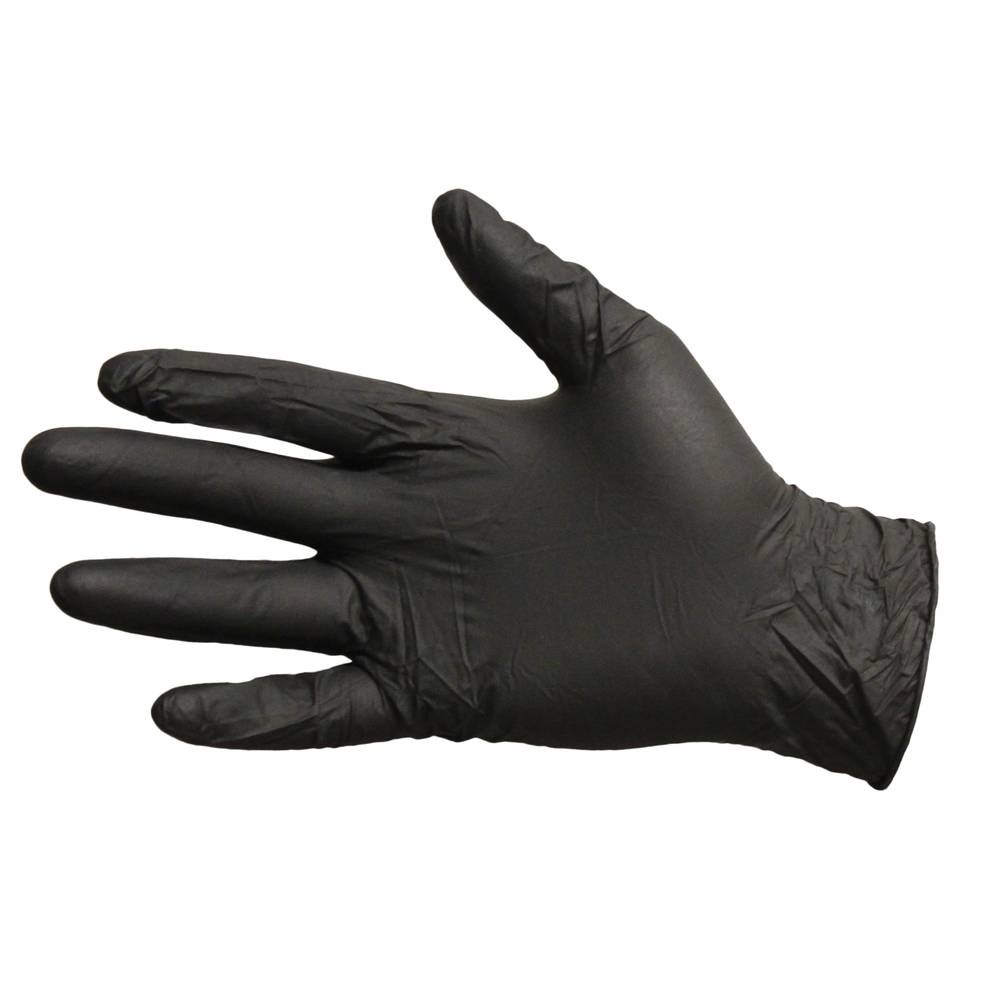 GLOVES NITRILE PWD FREE XLG 4ML BLK FDA COMPLIANT AMBIDEXTROUS 100/BX IMPACT