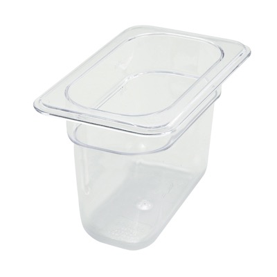 FOOD PAN 1/9 SIZE 6 DP POLY CLEAR NSF