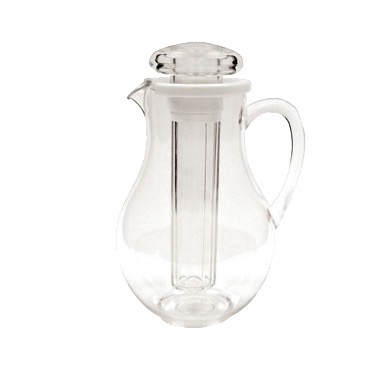 WATER PITCHER 2 QT (64 OZ.) BUILT IN ICE CORE HANDLE DISHWASHER SAFE POLYCARBONATE