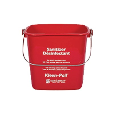 PAIL 6 QT RED PLASTIC FOR SOAP SOLUTION W/HANDLE