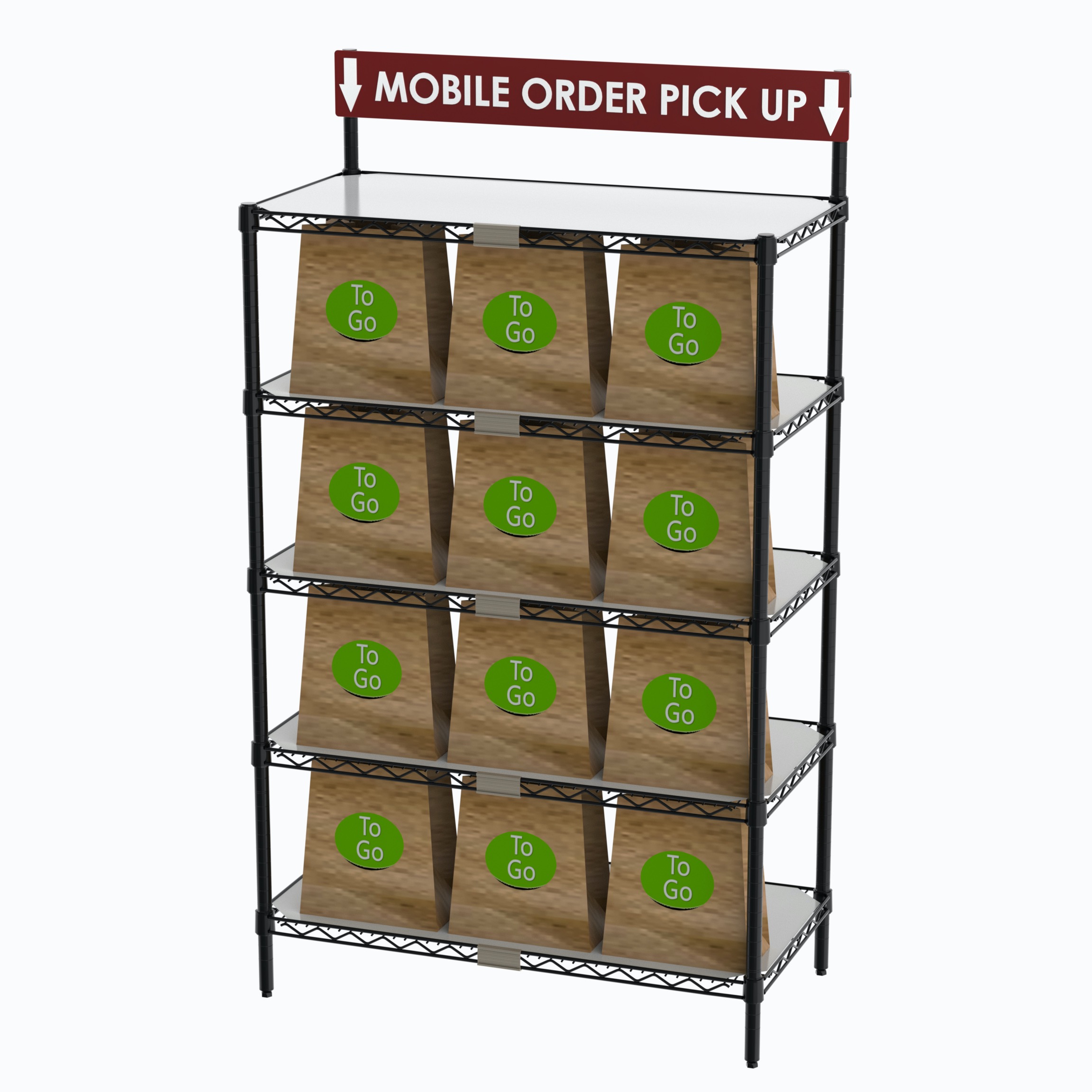 * STATION TO-GO ORDER PICK-UP WITH SIGN, 36''W X 18''D X 63''H, SHIPS IN ONE BOX