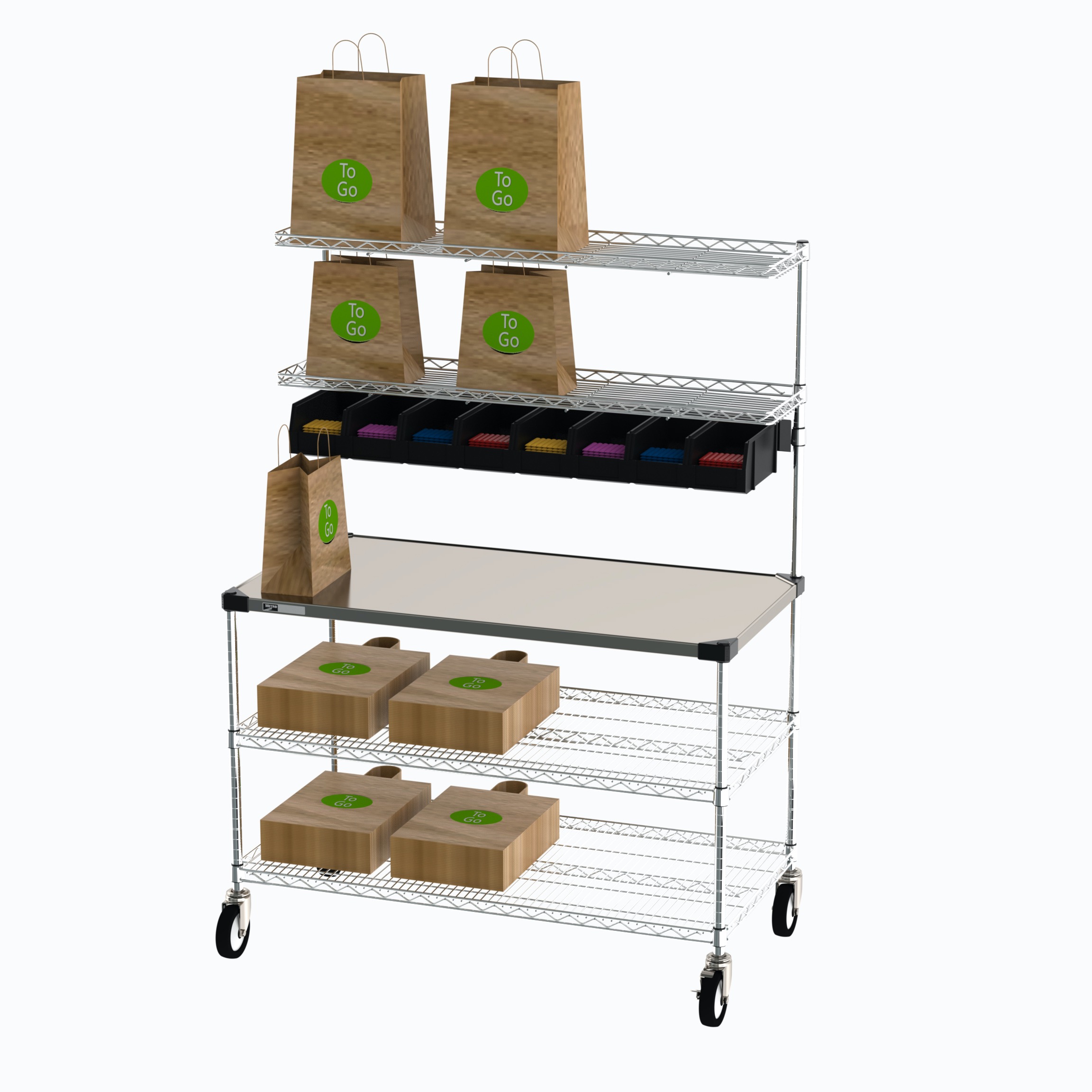 SHELVING UNIT TO-GO DELIVERY STAGING / DRIVE-THRU, LARGE, 24 X 48