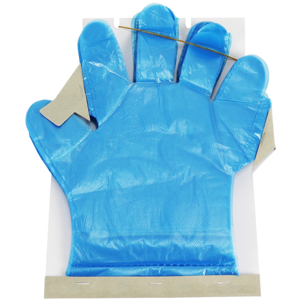 Aeroglove Gloves Blue Plastic biodegradable (30 stacks of 150 = 4500 total gloves)