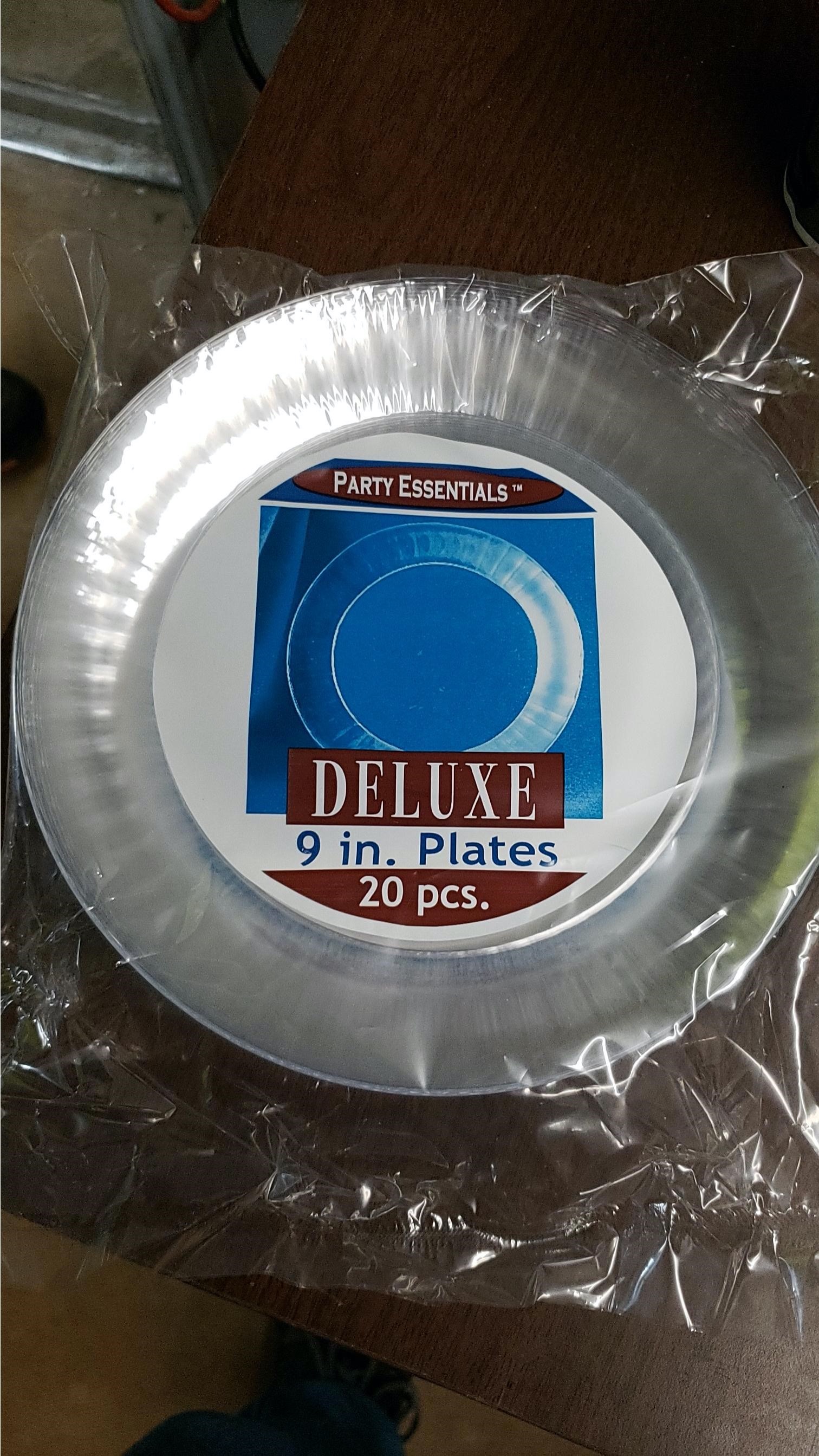 PLATE 9 DELUXE CLEAR 20/PK