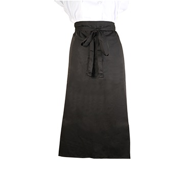 APRON BISTRO BLACK 33X29 WOUT POCKET 2 SIDED