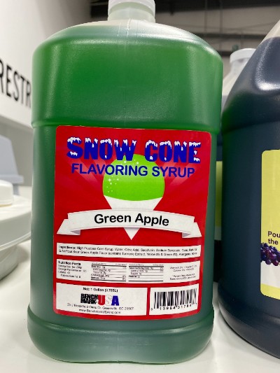 SYRUP SNOW CONE SASSY SOUR GREEN APPLE 1 GAL