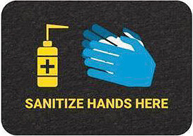 MAT 17x24 SANITIZE YOUR HANDS W/ADHESIVE BACK