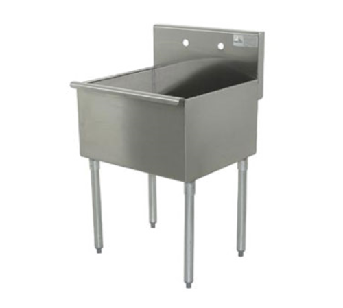 SQUARE CORNER 1 COMP 24X21X14 SS W/SPLASH