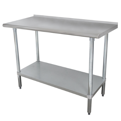 TABLE WORK 48x30 SS W/REAR TURN UP GALV UNDERSHELF/LEGS - Equipment ...