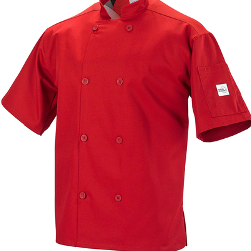 COAT CHEF RED SHORT SLEEVE MESH BACK SIZE S