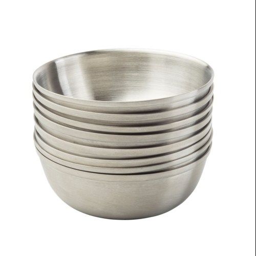 Serving Bowls, 4 oz., 3-1/4" dia. x 1-1/8"H, brushed, 200 Series stainless steel, Cash & Carry (8 per pack) (6 pack minimum order)