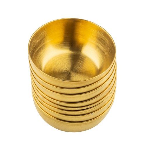 Serving Bowls, 4 oz., 3-1/4" dia. x 1"H, gold brushed, 200 Series stainless steel, Cash & Carry (set of 8)