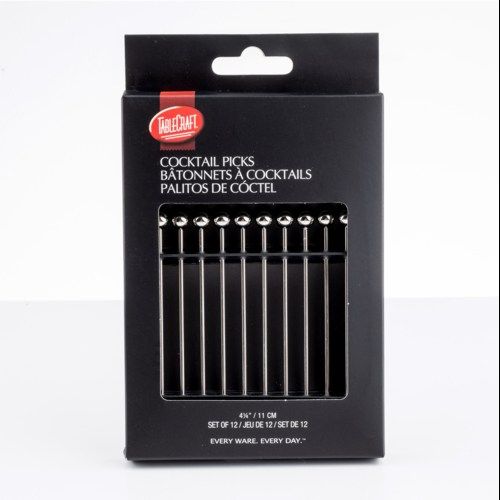 Cocktail Picks, set of 12, 0.3125" x 0.3215" x 4.25", 18/8 stainless steel, Cash & Carry (12 per pack)